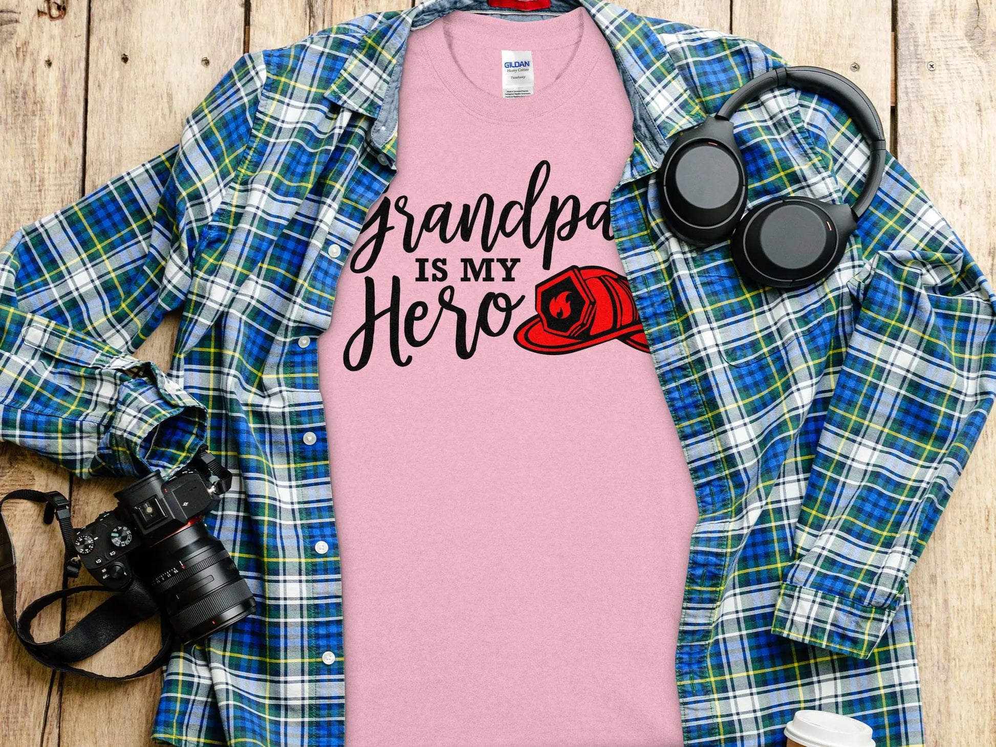 Grandpa is my Hero Fire Fighter Tee - Shirt. Support Your Firefighter - Creations Unlimited