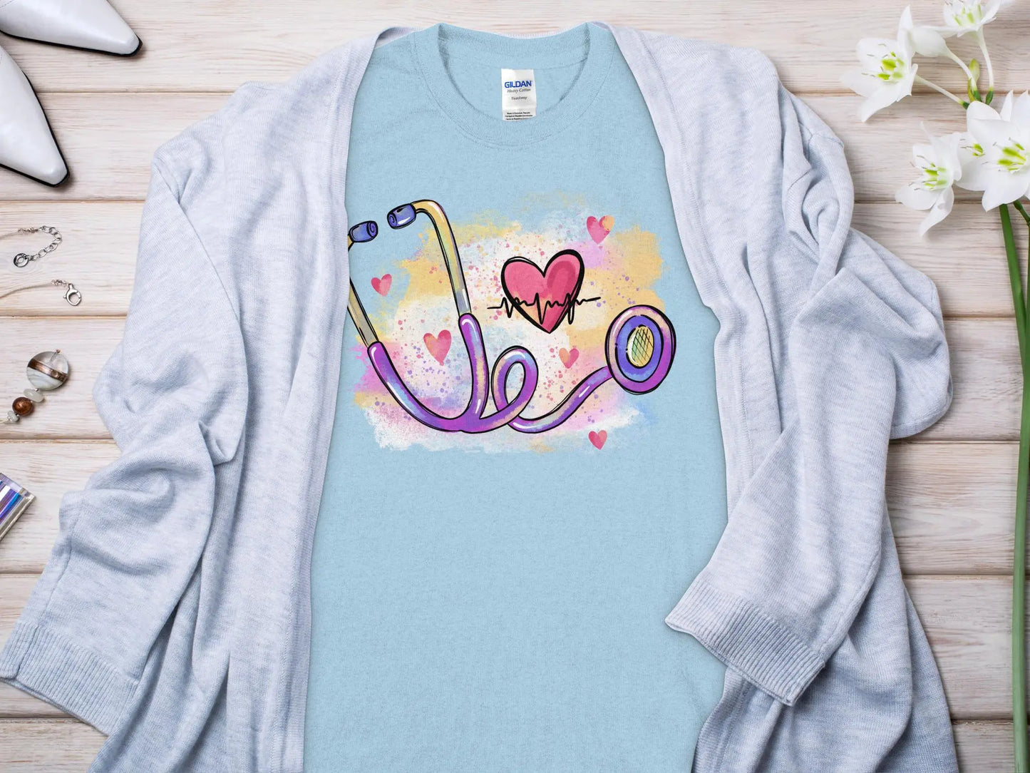 Heart Beat Nurse,Future Nurse Gift Idea, Nursing School Student Grad, RN LPN, Nurse Life, Funny Nurse Quality Gilden Tee - Creations Unlimited
