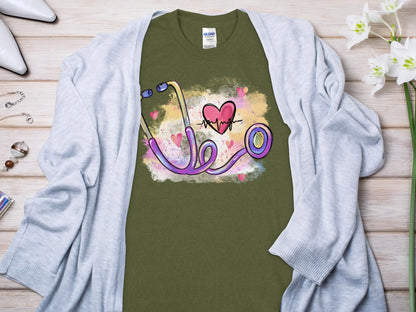 Heart Beat Nurse,Future Nurse Gift Idea, Nursing School Student Grad, RN LPN, Nurse Life, Funny Nurse Quality Gilden Tee - Creations Unlimited