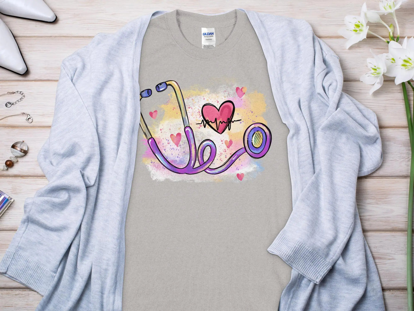 Heart Beat Nurse,Future Nurse Gift Idea, Nursing School Student Grad, RN LPN, Nurse Life, Funny Nurse Quality Gilden Tee - Creations Unlimited