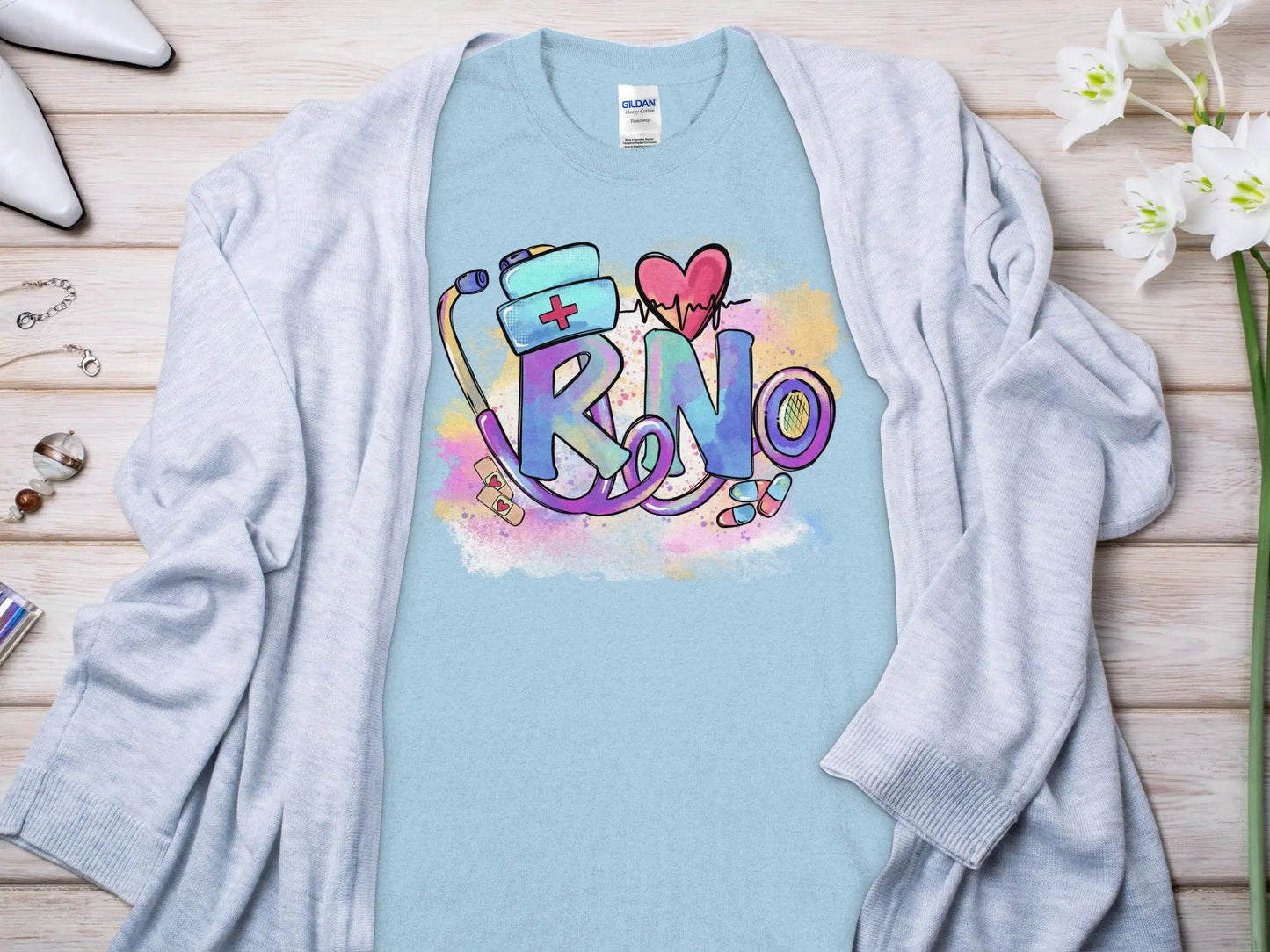 Heart Nurse, New Future Nurse Gift Idea, Nursing School Student Grad, RN LPN, Nurse Life, Funny Nurse Quality Gilden Tee. Support Your Nurses. - Creations Unlimited
