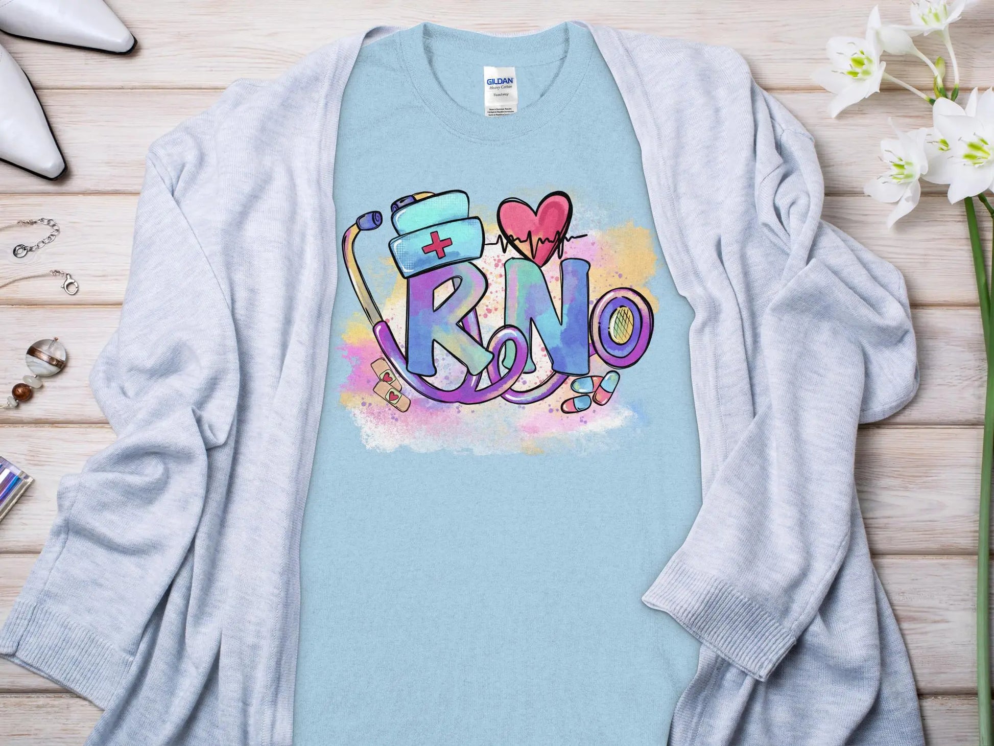 Heart Nurse, New Future Nurse Gift Idea, Nursing School Student Grad, RN LPN, Nurse Life, Funny Nurse Quality Gilden Tee. Support Your Nurses. - Creations Unlimited