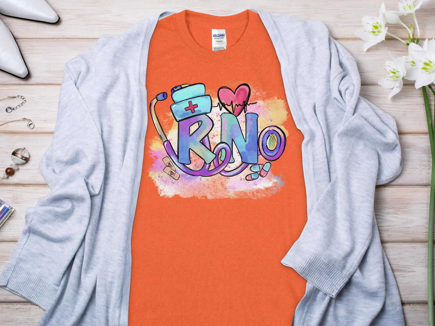 Heart Nurse, New Future Nurse Gift Idea, Nursing School Student Grad, RN LPN, Nurse Life, Funny Nurse Quality Gilden Tee. Support Your Nurses. - Creations Unlimited