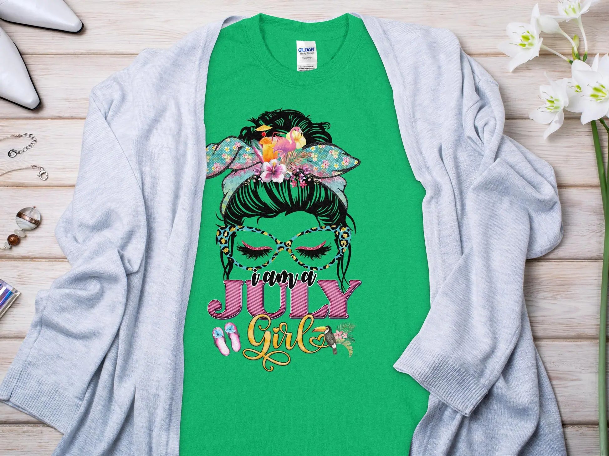 I Am a July Girl Birthday T- Makes a Great Gift Quality T- All Sizes and Colors Quality Gilden Tee - Creations Unlimited