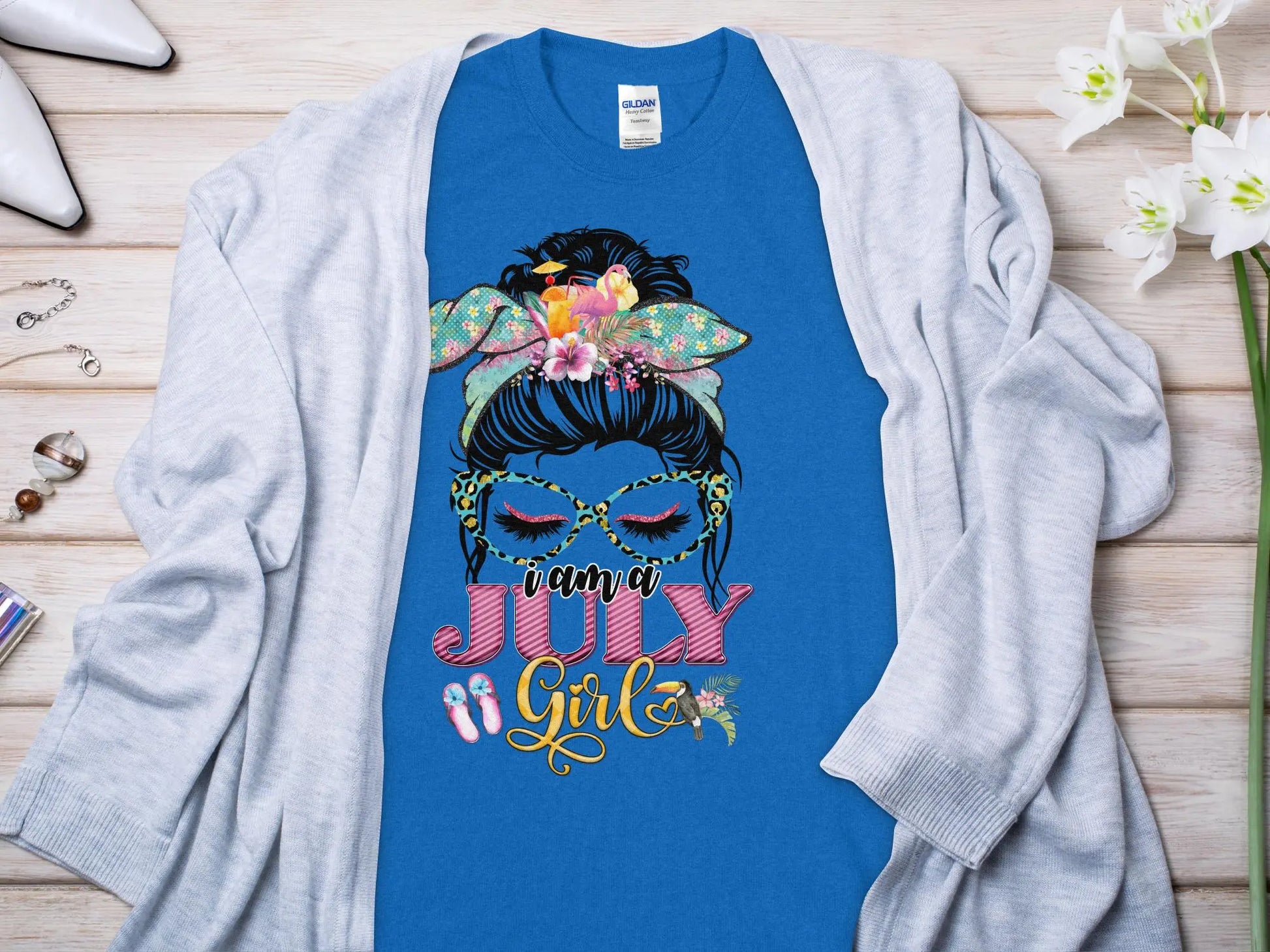 I Am a July Girl Birthday T- Makes a Great Gift Quality T- All Sizes and Colors Quality Gilden Tee - Creations Unlimited