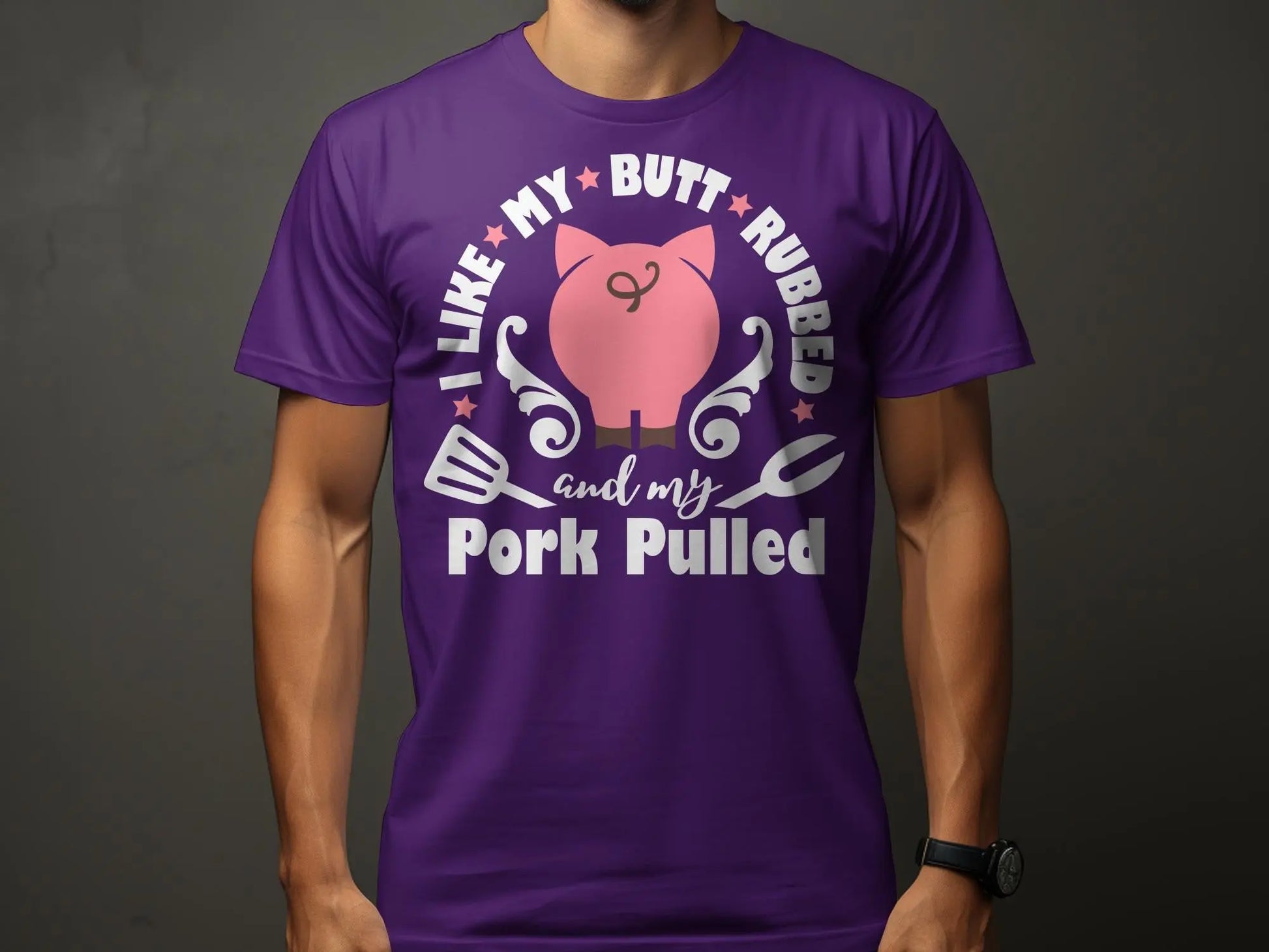 I Like My Butt Rubbed high-quality BBQ outdoor cooking tee-shirt - Creations Unlimited