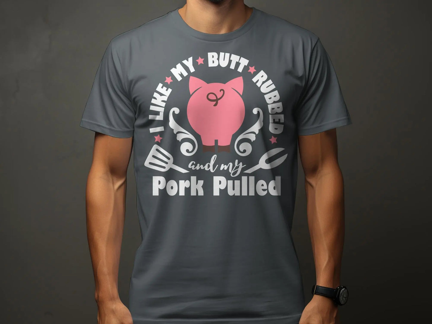 I Like My Butt Rubbed high-quality BBQ outdoor cooking tee-shirt - Creations Unlimited