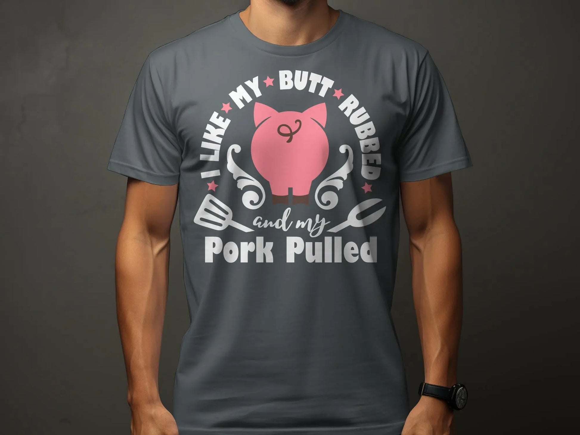 I Like My Butt Rubbed high-quality BBQ outdoor cooking tee-shirt - Creations Unlimited