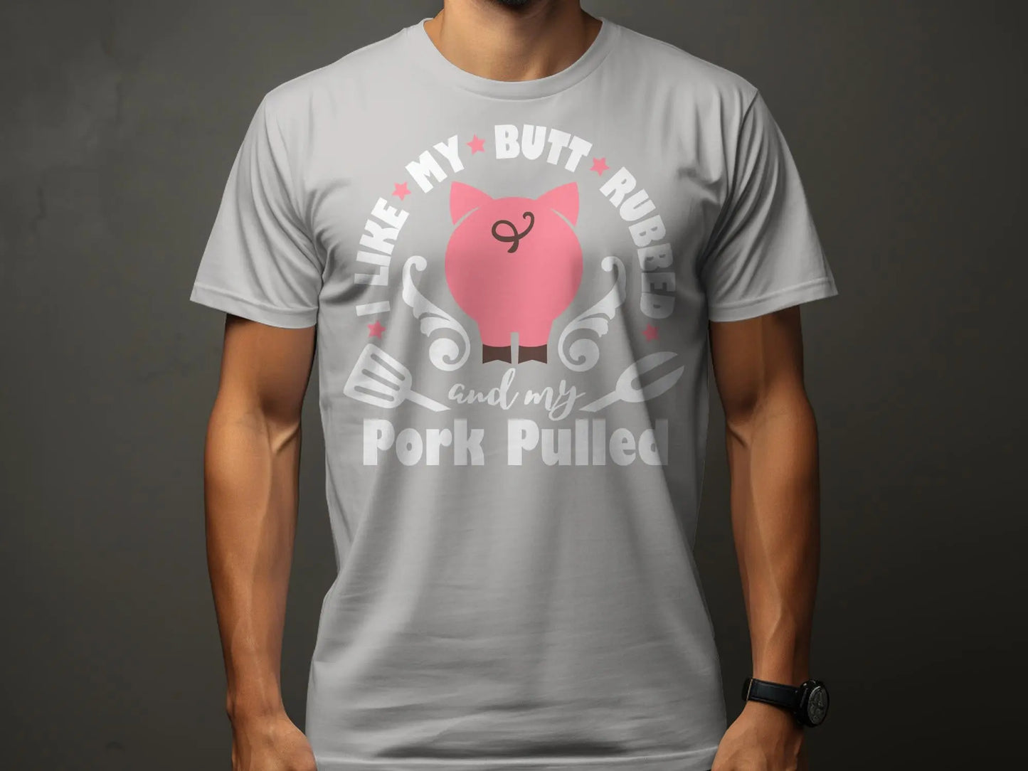 I Like My Butt Rubbed high-quality BBQ outdoor cooking tee-shirt - Creations Unlimited