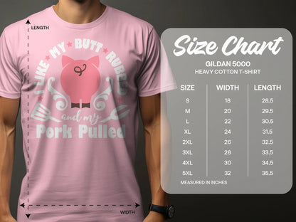 I Like My Butt Rubbed high-quality BBQ outdoor cooking tee-shirt - Creations Unlimited