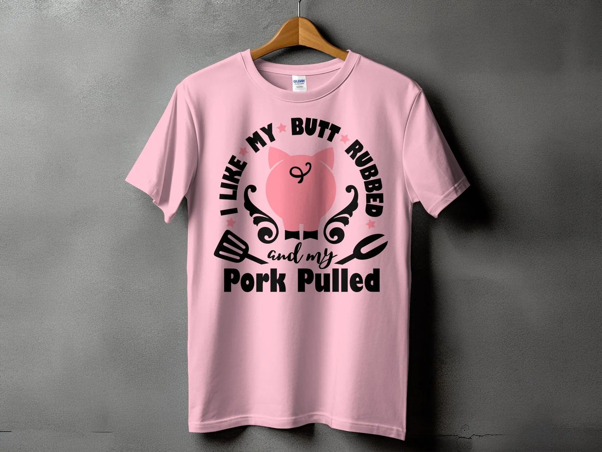 I Like My Butt Rubbed high-quality BBQ outdoor cooking tee-shirt - Creations Unlimited