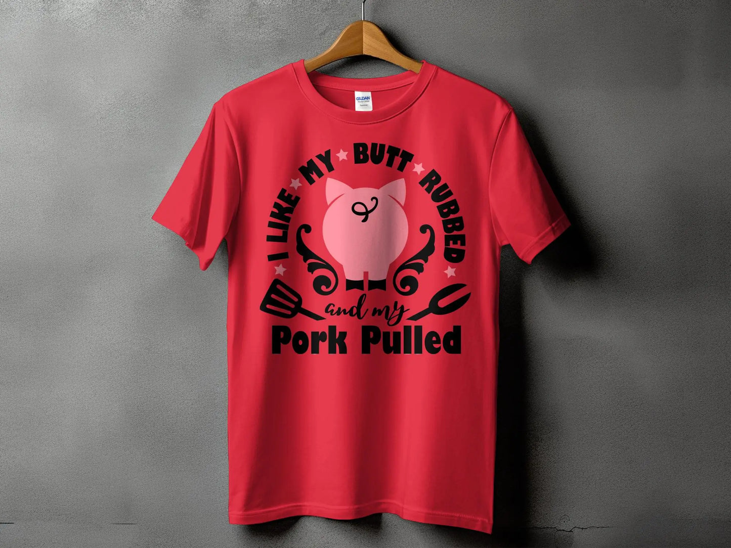 I Like My Butt Rubbed high-quality BBQ outdoor cooking tee-shirt - Creations Unlimited