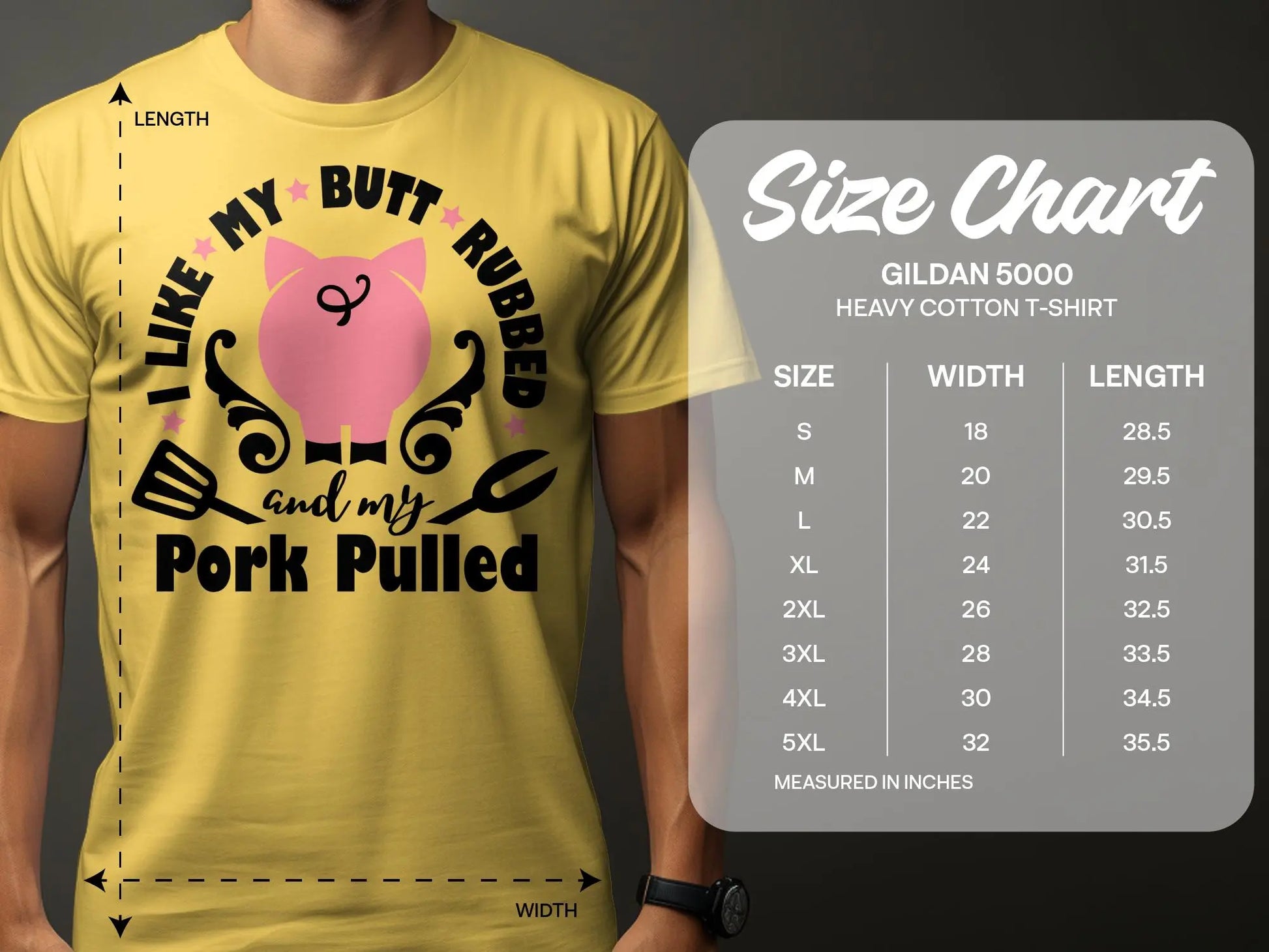 I Like My Butt Rubbed high-quality BBQ outdoor cooking tee-shirt - Creations Unlimited