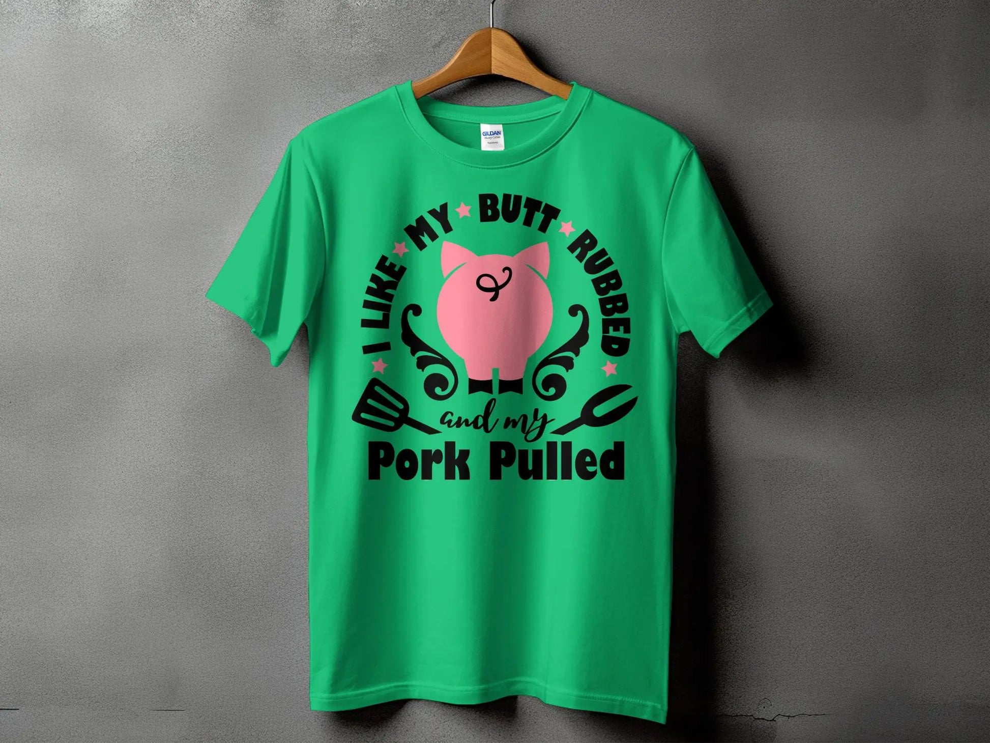 I Like My Butt Rubbed high-quality BBQ outdoor cooking tee-shirt - Creations Unlimited