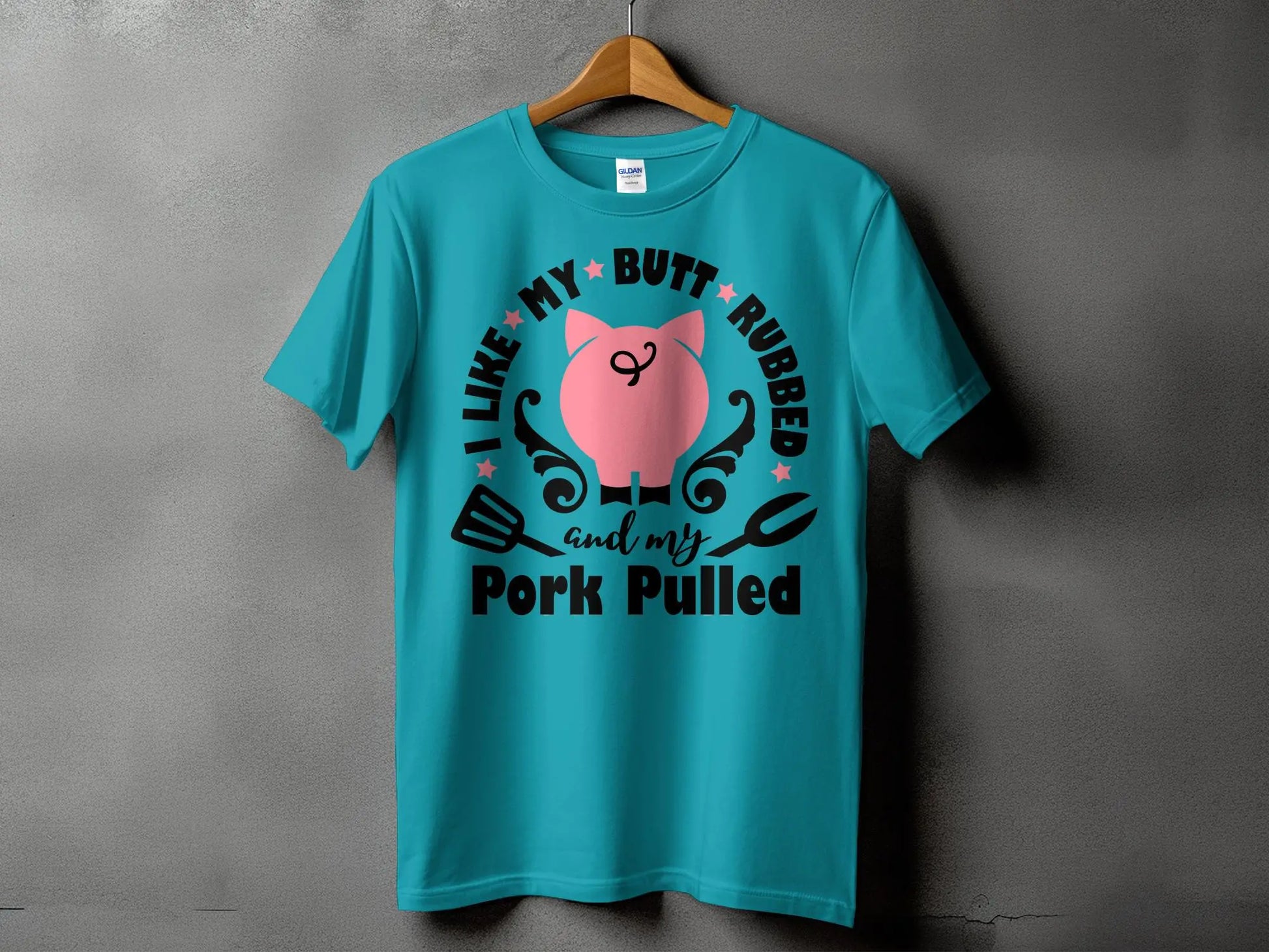 I Like My Butt Rubbed high-quality BBQ outdoor cooking tee-shirt - Creations Unlimited