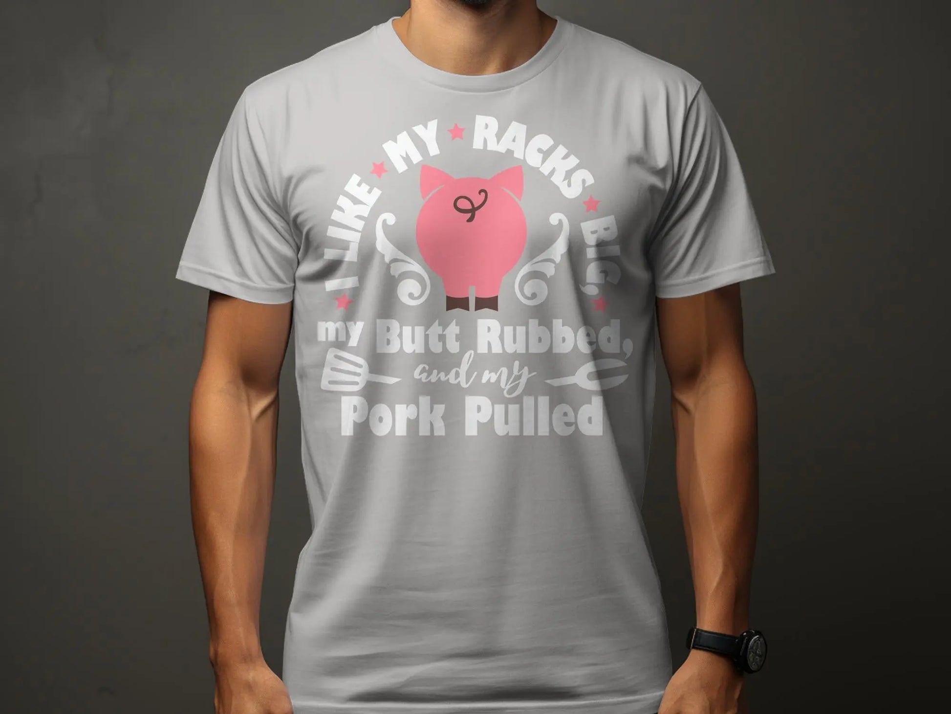 I Like My Racks Big high-quality BBQ outdoor cooking tee-shirt - Creations Unlimited