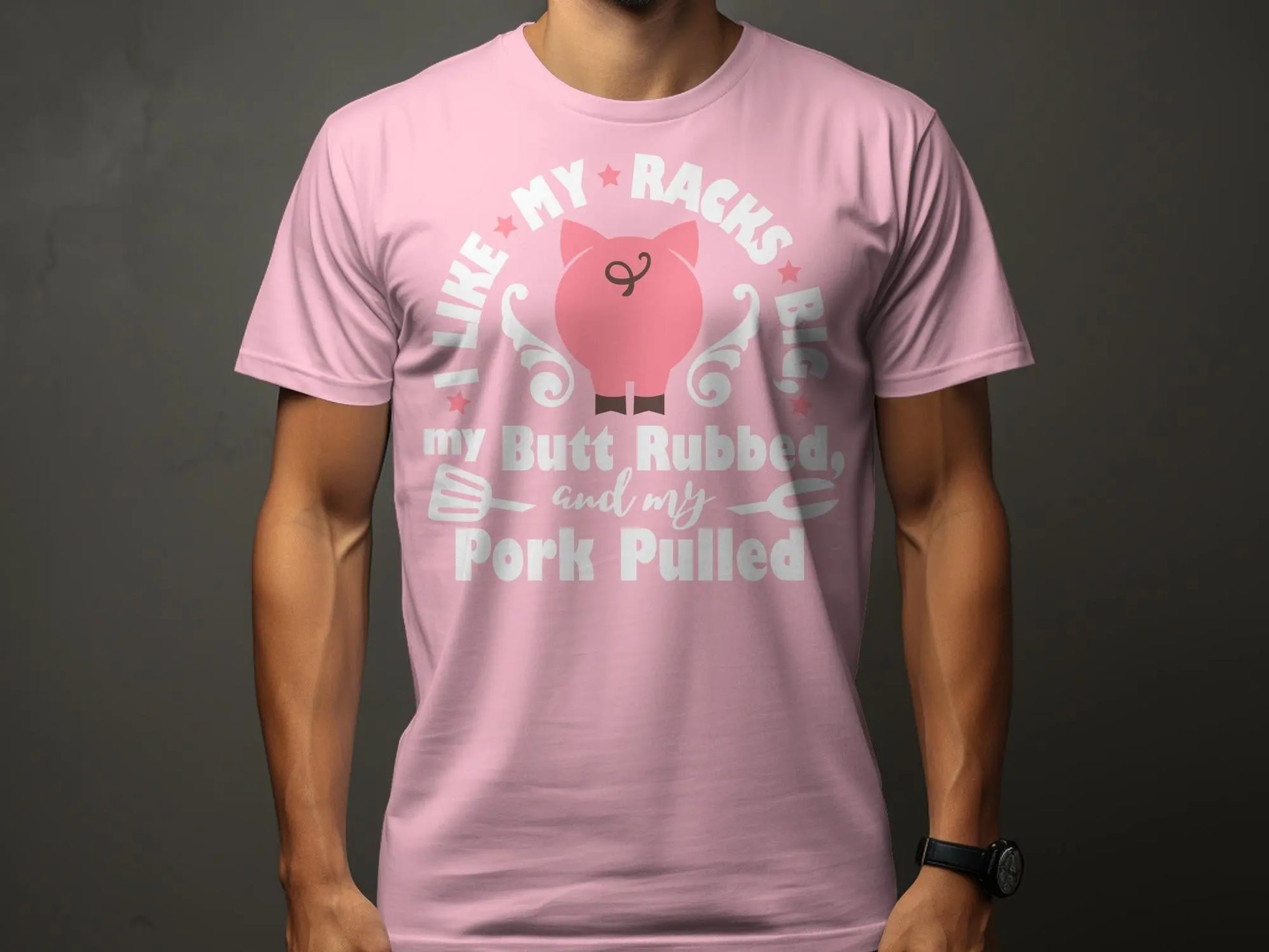 I Like My Racks Big high-quality BBQ outdoor cooking tee-shirt - Creations Unlimited