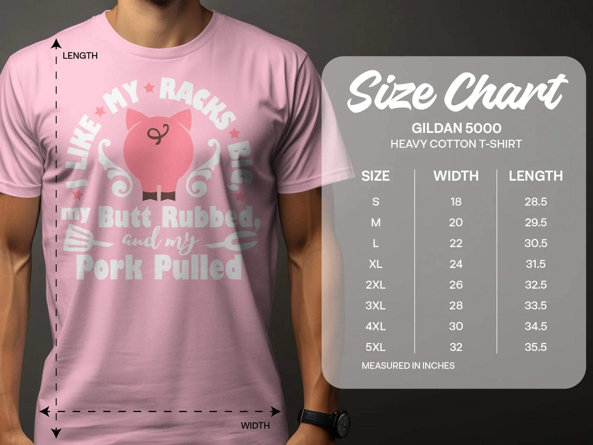 I Like My Racks Big high-quality BBQ outdoor cooking tee-shirt - Creations Unlimited