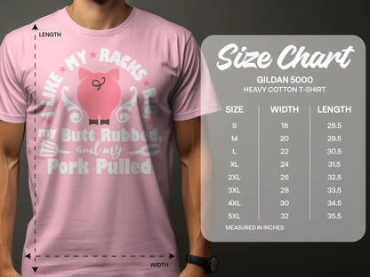 I Like My Racks Big high-quality BBQ outdoor cooking tee-shirt - Creations Unlimited