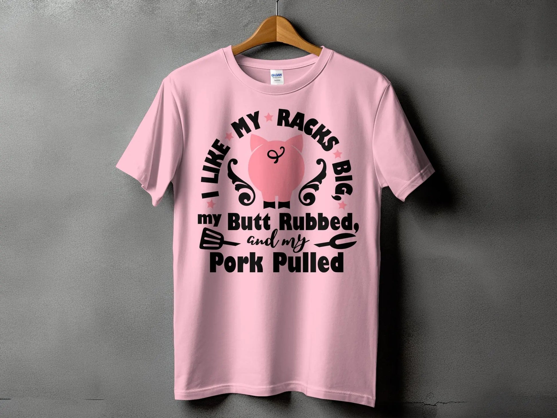 I Like My Racks Big high-quality BBQ outdoor cooking tee-shirt - Creations Unlimited