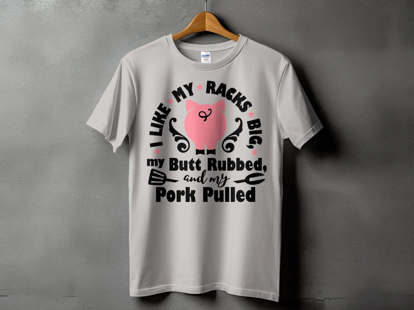 I Like My Racks Big high-quality BBQ outdoor cooking tee-shirt - Creations Unlimited