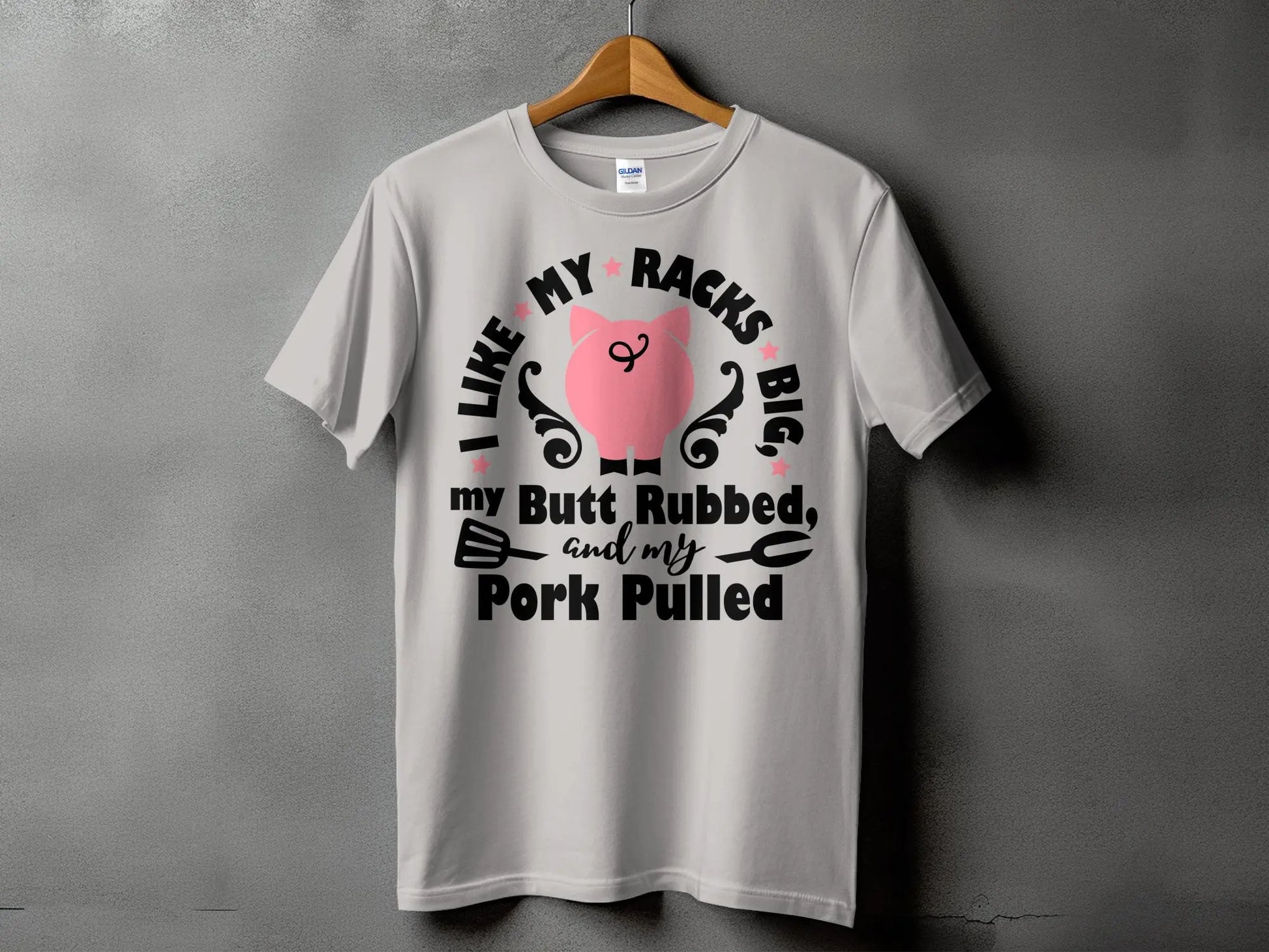 I Like My Racks Big high-quality BBQ outdoor cooking tee-shirt - Creations Unlimited