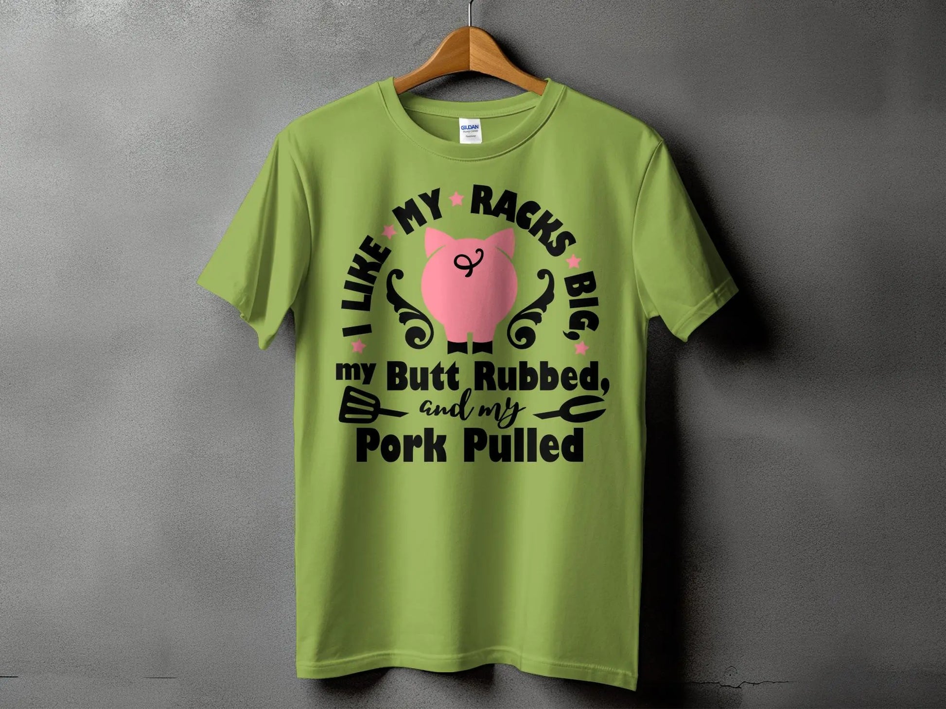 I Like My Racks Big high-quality BBQ outdoor cooking tee-shirt - Creations Unlimited