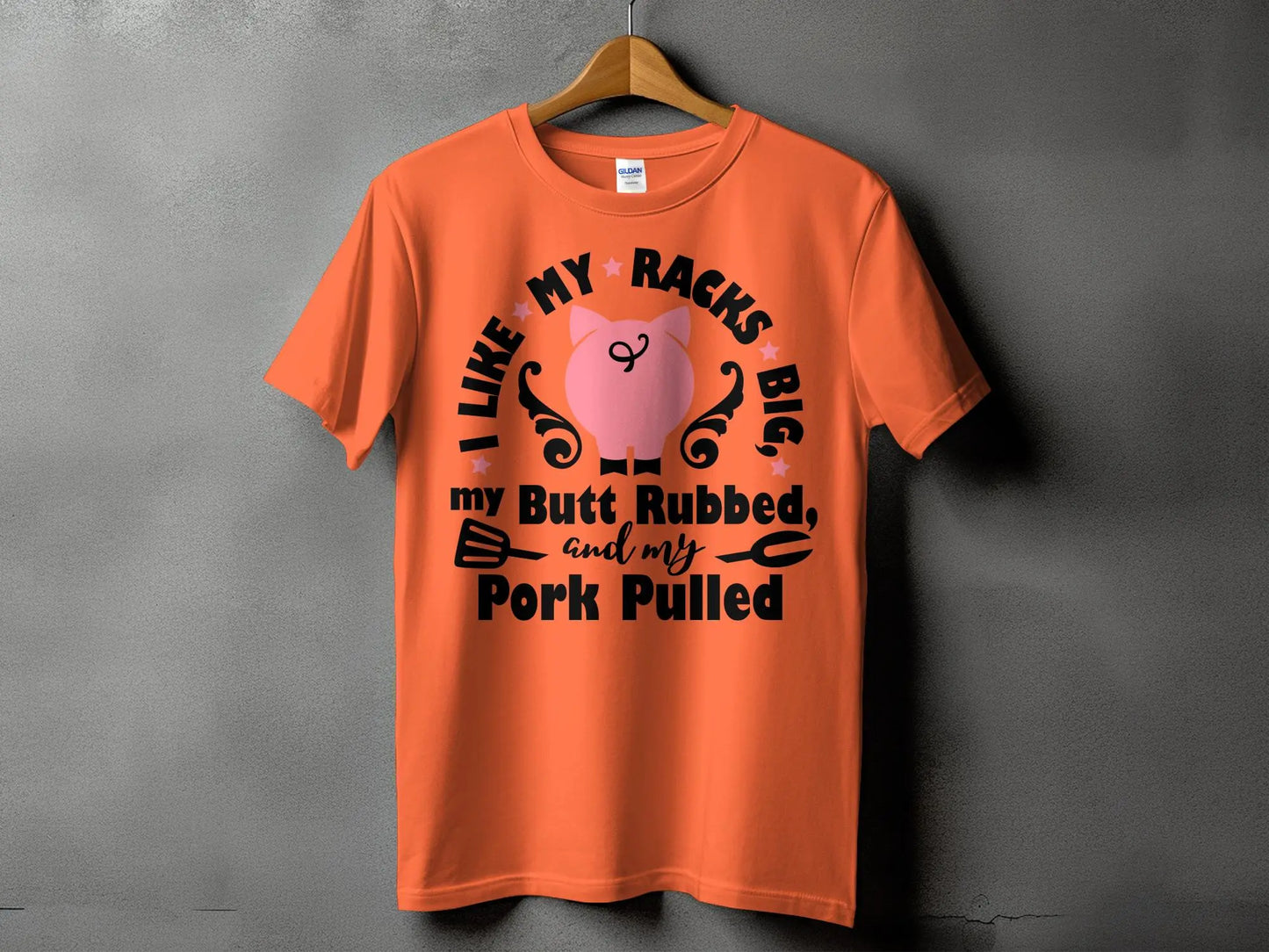 I Like My Racks Big high-quality BBQ outdoor cooking tee-shirt - Creations Unlimited