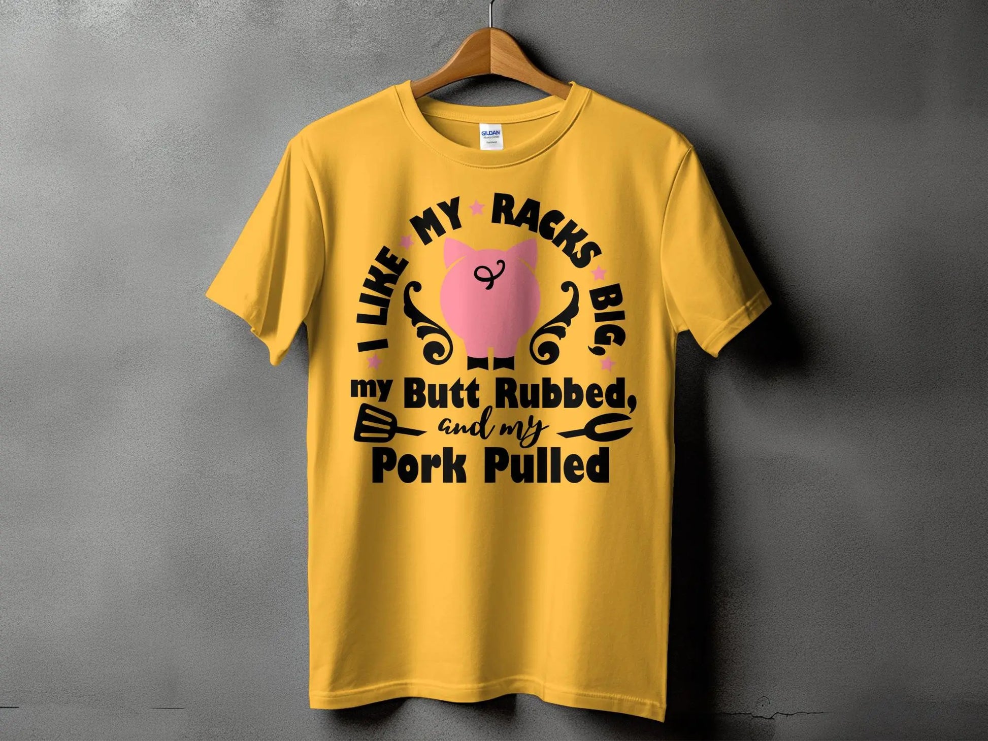 I Like My Racks Big high-quality BBQ outdoor cooking tee-shirt - Creations Unlimited