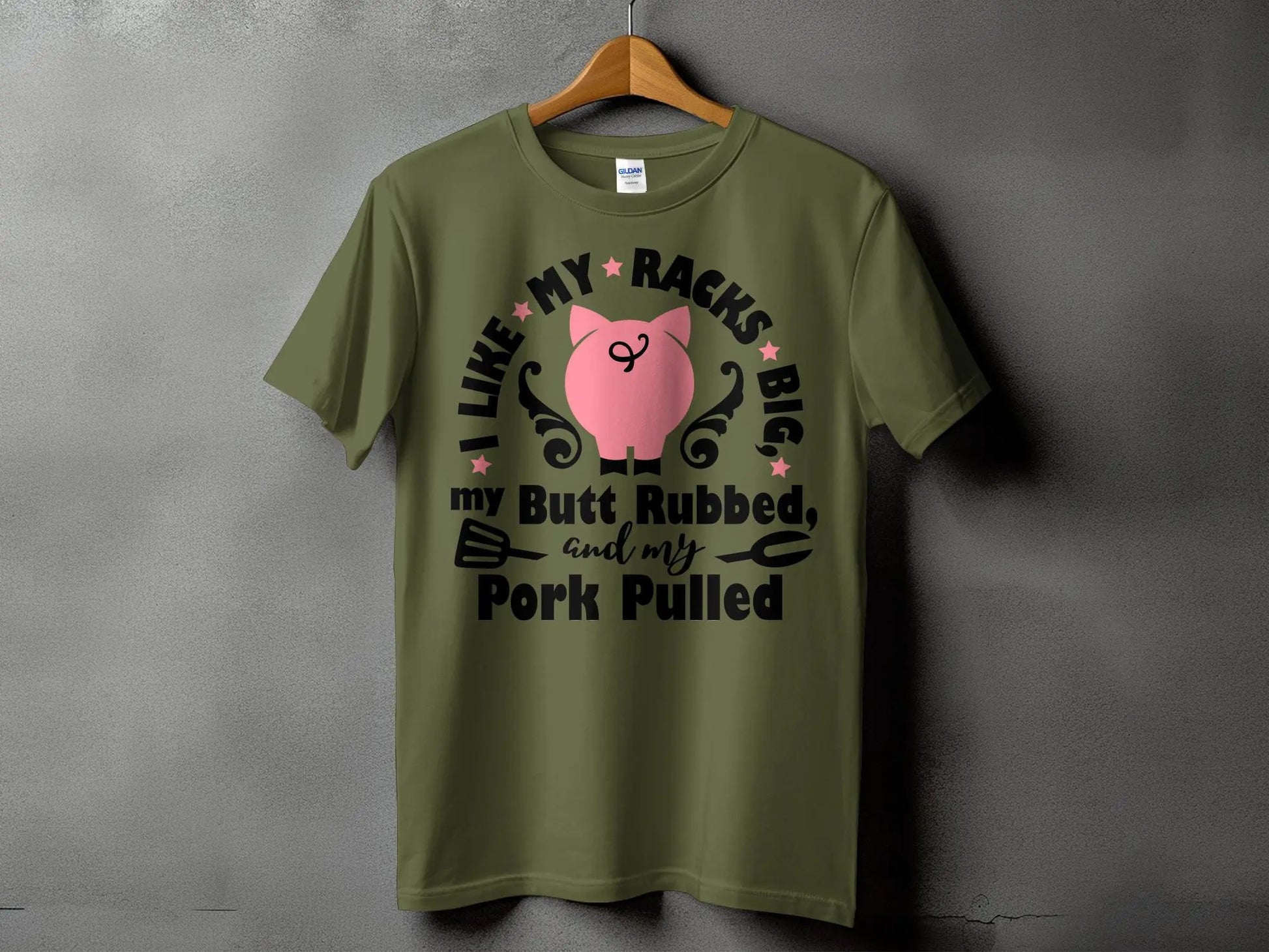 I Like My Racks Big high-quality BBQ outdoor cooking tee-shirt - Creations Unlimited