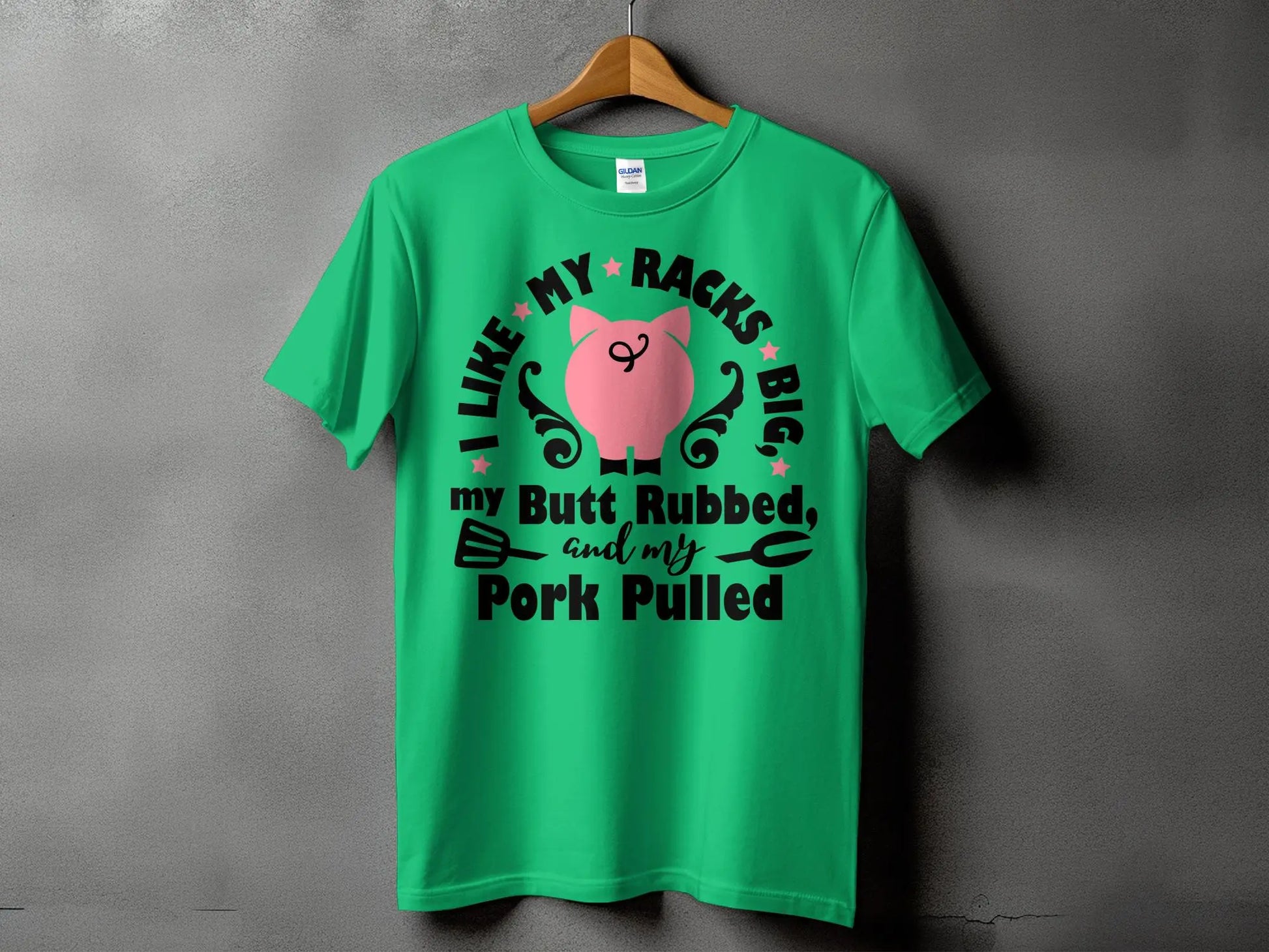 I Like My Racks Big high-quality BBQ outdoor cooking tee-shirt - Creations Unlimited