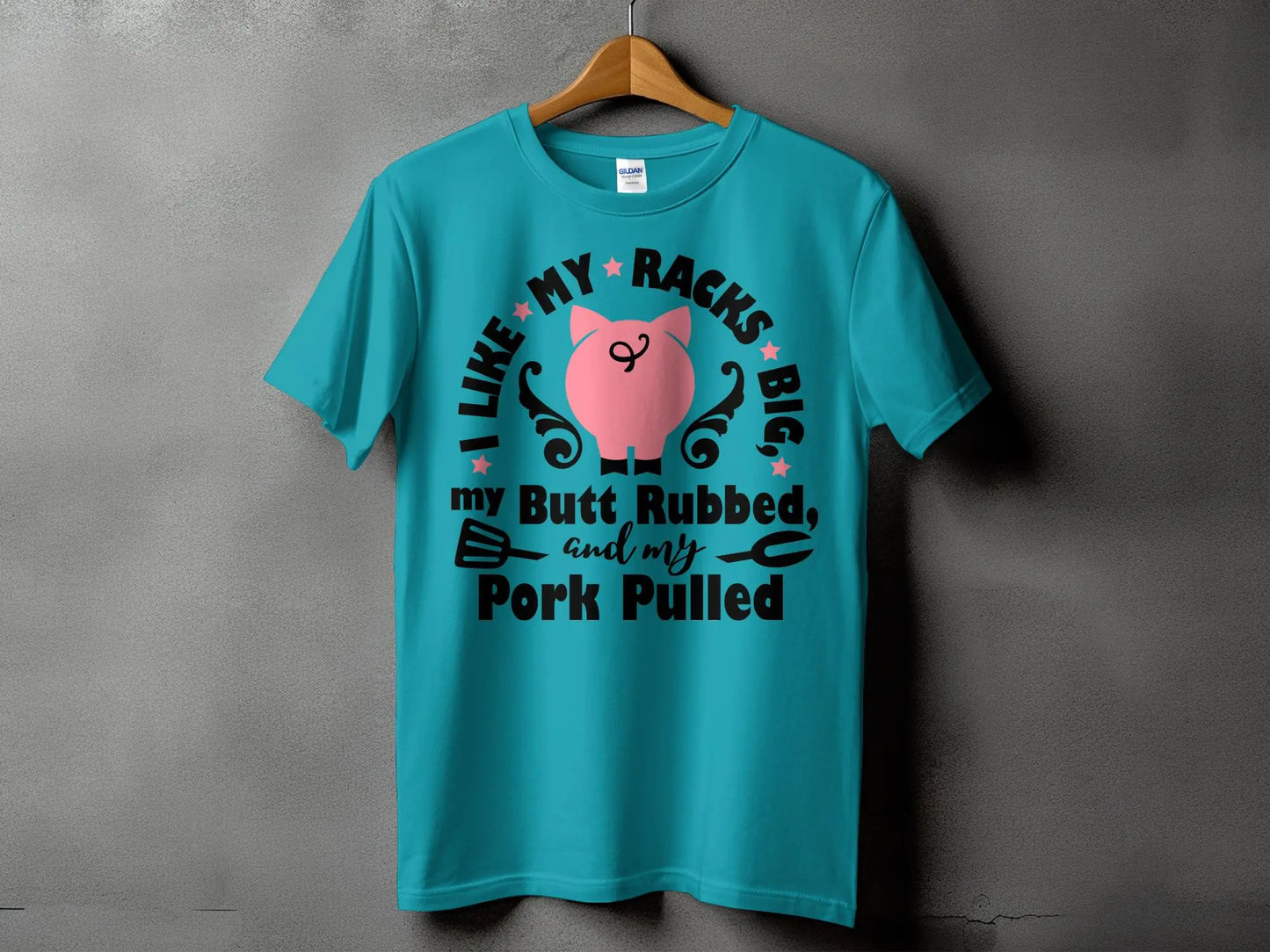 I Like My Racks Big high-quality BBQ outdoor cooking tee-shirt - Creations Unlimited