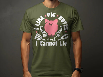 I Like Pig Butts high-quality BBQ outdoor cooking tee-shirt - Creations Unlimited