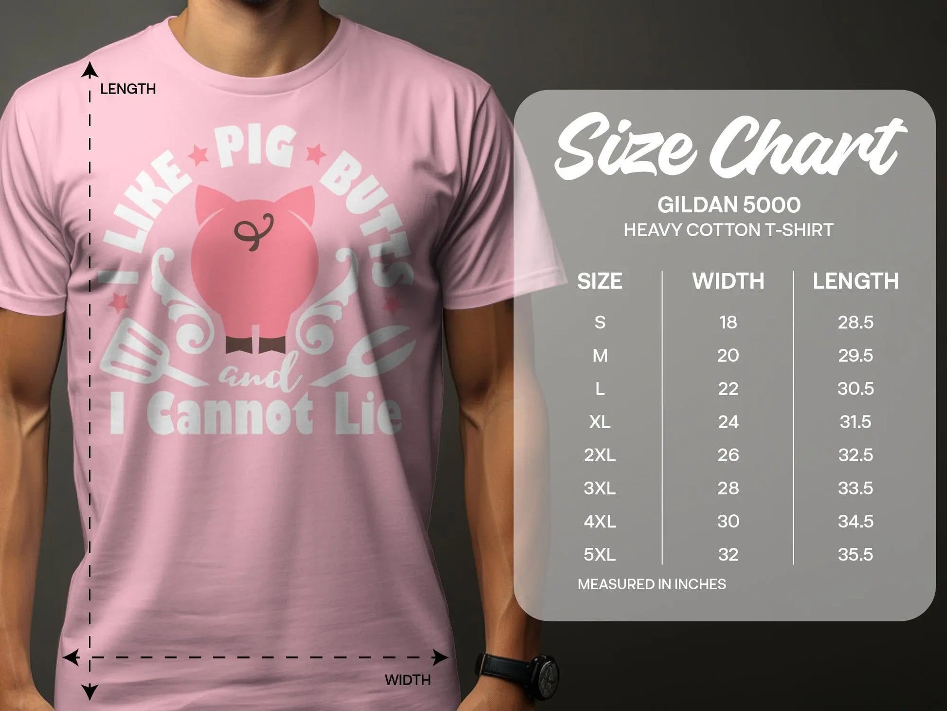 I Like Pig Butts high-quality BBQ outdoor cooking tee-shirt - Creations Unlimited