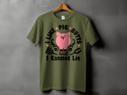 I Like Pig Butts high-quality BBQ outdoor cooking tee-shirt - Creations Unlimited
