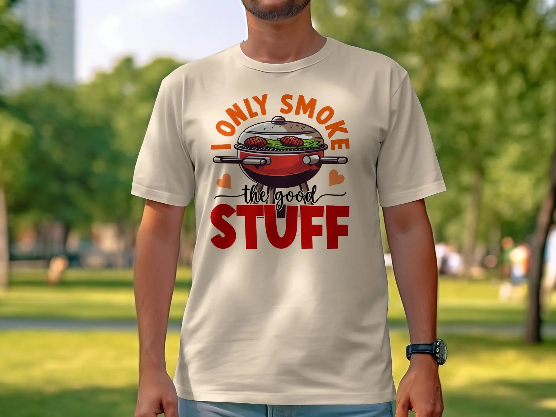 I Only Smoke the Good Stuff Quality Tee Shirt BBQ Wear - Creations Unlimited