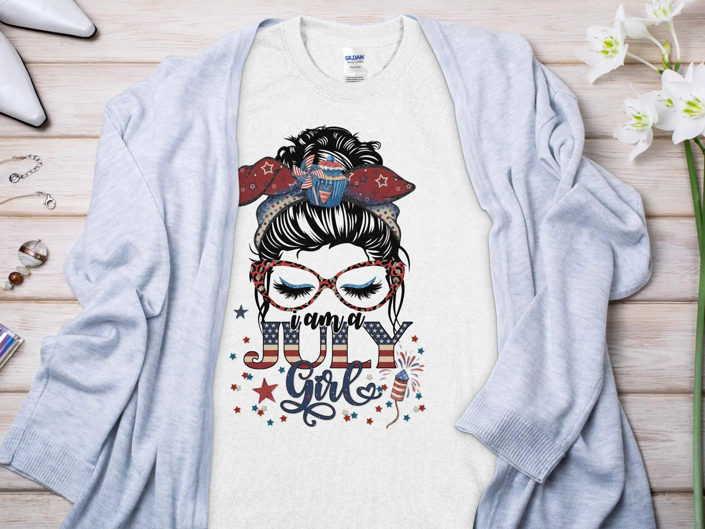 July Girl Birthday T- Makes a Great Gift Quality T- All Sizes and Colors Quality Gilden Tee - Creations Unlimited