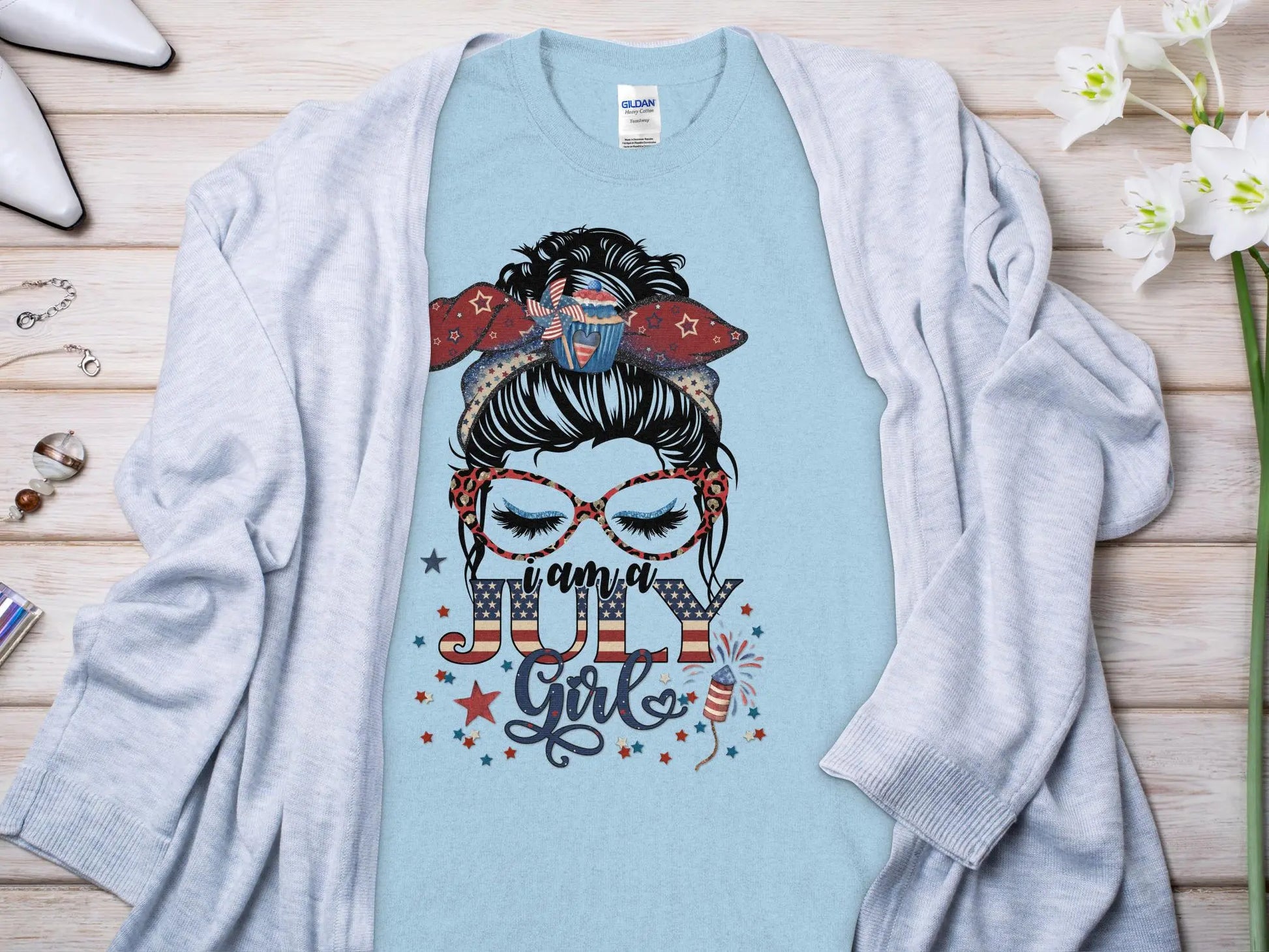 July Girl Birthday T- Makes a Great Gift Quality T- All Sizes and Colors Quality Gilden Tee - Creations Unlimited