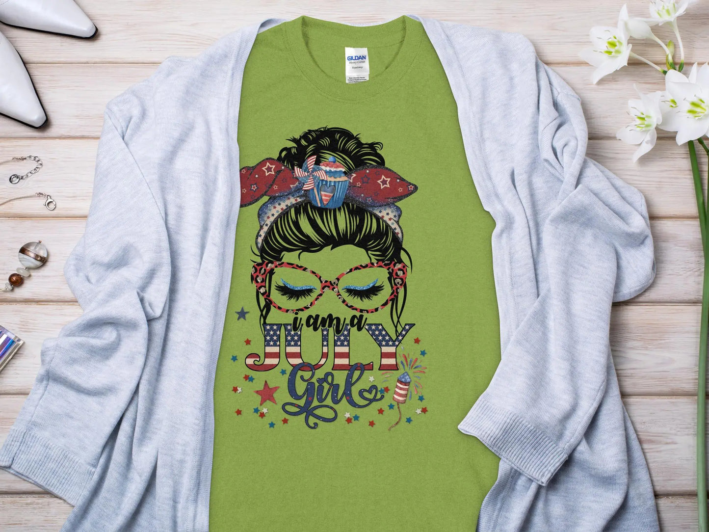 July Girl Birthday T- Makes a Great Gift Quality T- All Sizes and Colors Quality Gilden Tee - Creations Unlimited