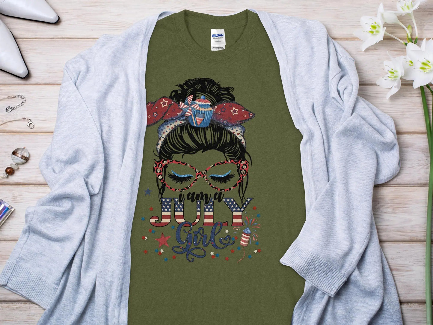 July Girl Birthday T- Makes a Great Gift Quality T- All Sizes and Colors Quality Gilden Tee - Creations Unlimited
