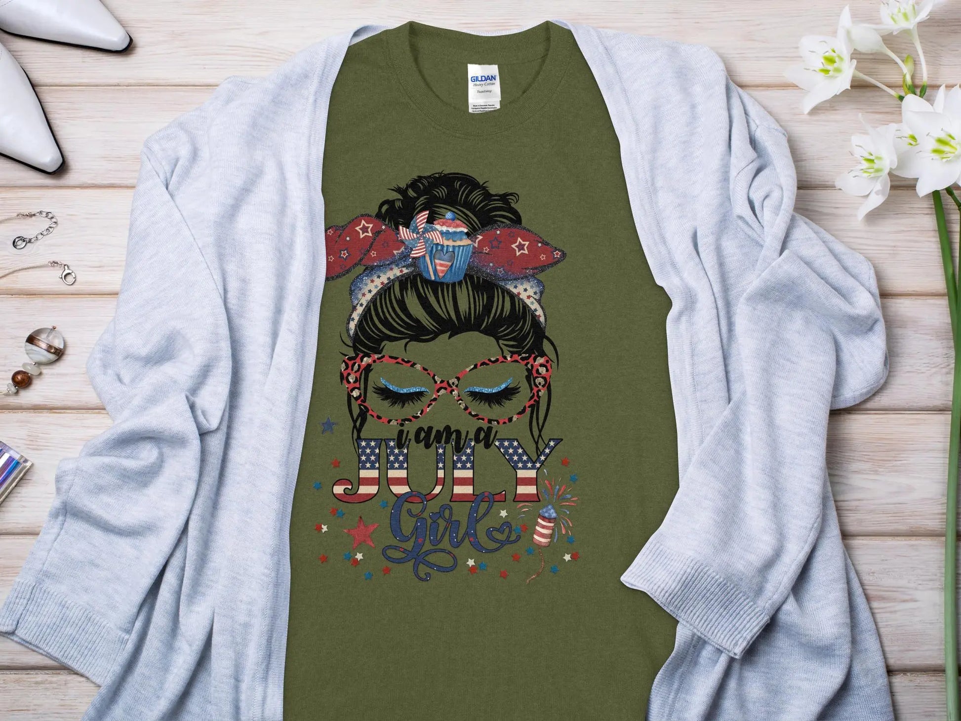 July Girl Birthday T- Makes a Great Gift Quality T- All Sizes and Colors Quality Gilden Tee - Creations Unlimited