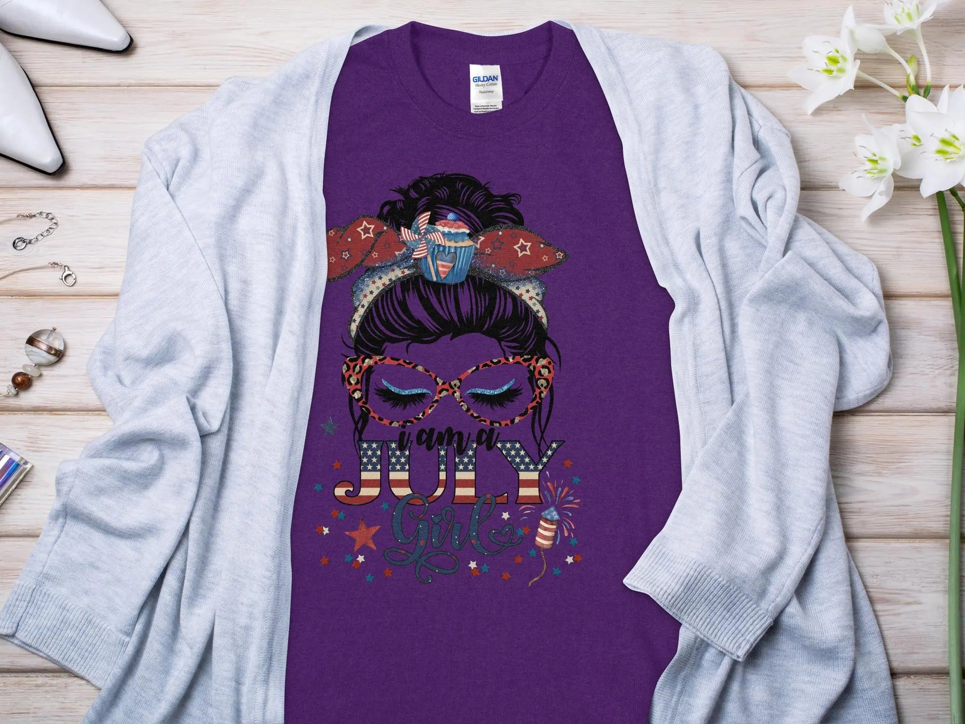 July Girl Birthday T- Makes a Great Gift Quality T- All Sizes and Colors Quality Gilden Tee - Creations Unlimited