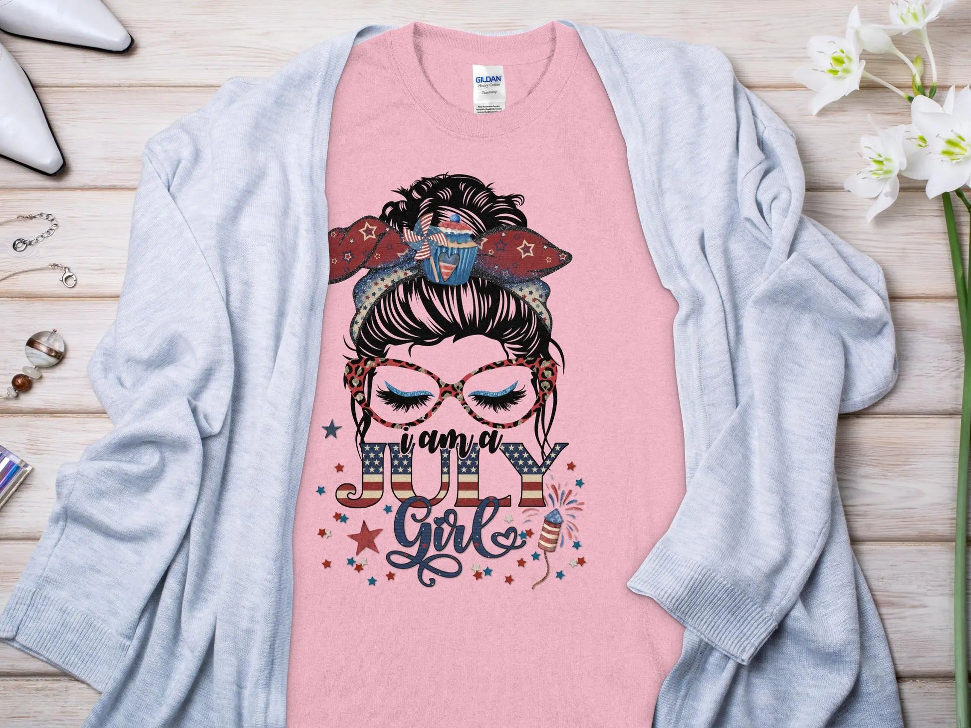 July Girl Birthday T- Makes a Great Gift Quality T- All Sizes and Colors Quality Gilden Tee - Creations Unlimited