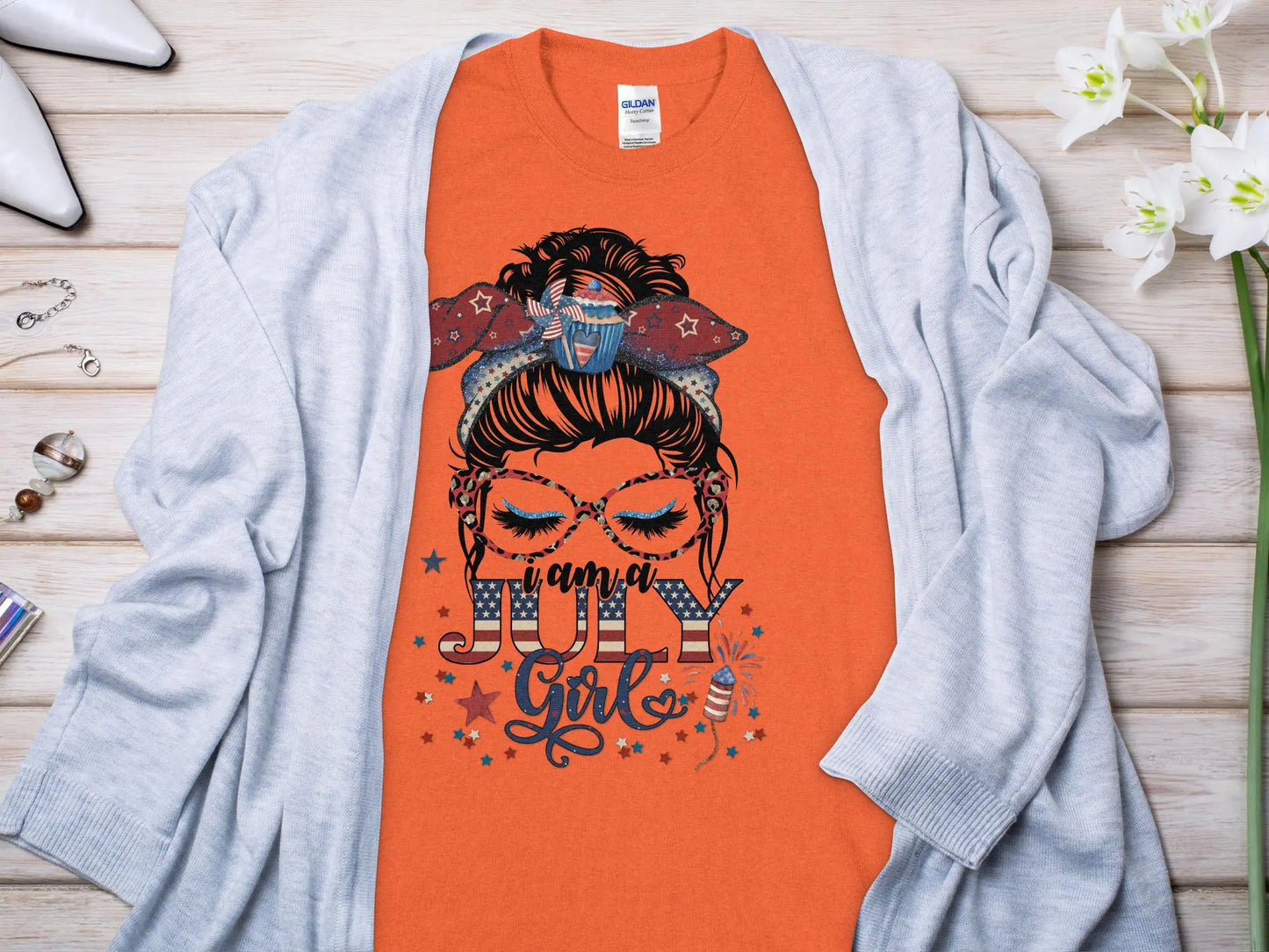 July Girl Birthday T- Makes a Great Gift Quality T- All Sizes and Colors Quality Gilden Tee - Creations Unlimited