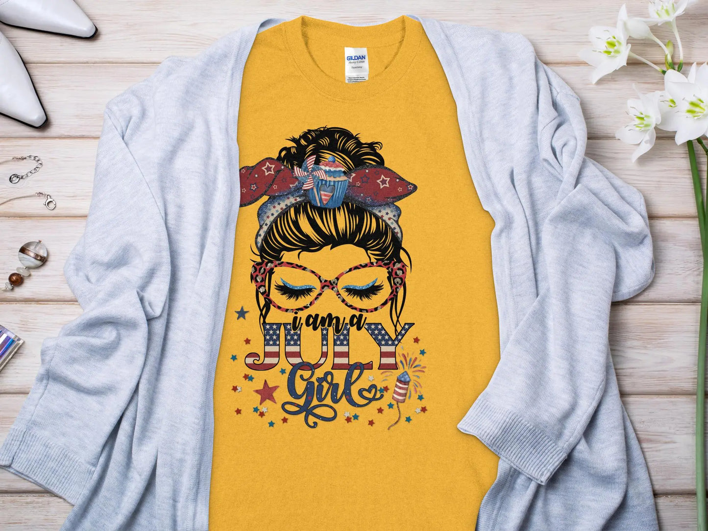 July Girl Birthday T- Makes a Great Gift Quality T- All Sizes and Colors Quality Gilden Tee - Creations Unlimited