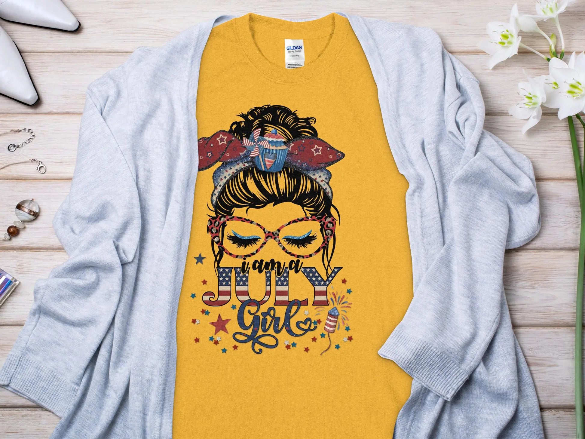 July Girl Birthday T- Makes a Great Gift Quality T- All Sizes and Colors Quality Gilden Tee - Creations Unlimited