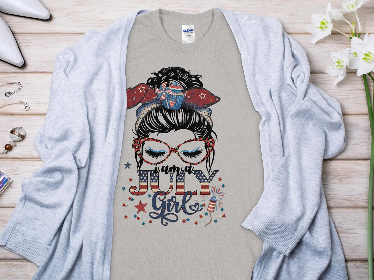 July Girl Birthday T- Makes a Great Gift Quality T- All Sizes and Colors Quality Gilden Tee - Creations Unlimited
