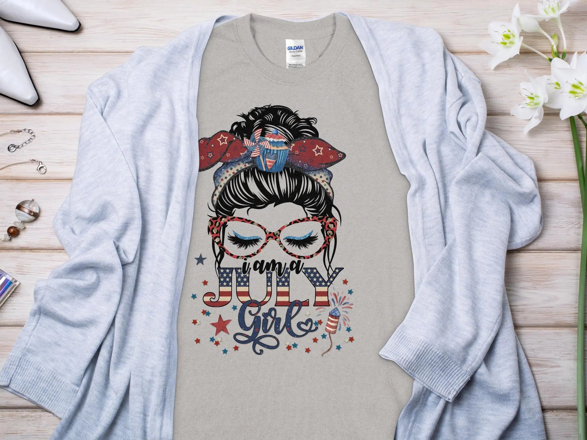 July Girl Birthday T- Makes a Great Gift Quality T- All Sizes and Colors Quality Gilden Tee - Creations Unlimited