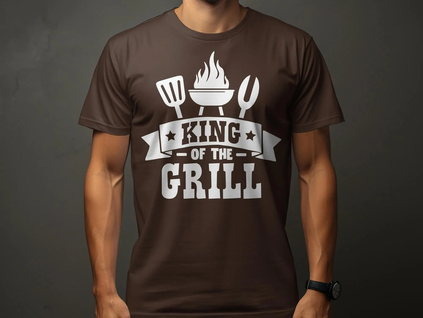 King of the Grill high-quality BBQ outdoor cooking tee-shirt - Creations Unlimited
