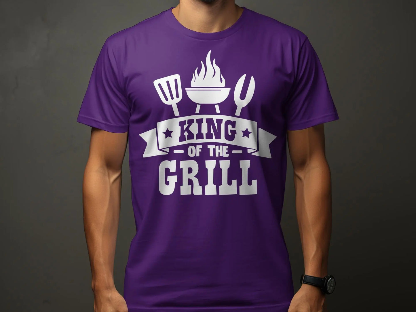 King of the Grill high-quality BBQ outdoor cooking tee-shirt - Creations Unlimited